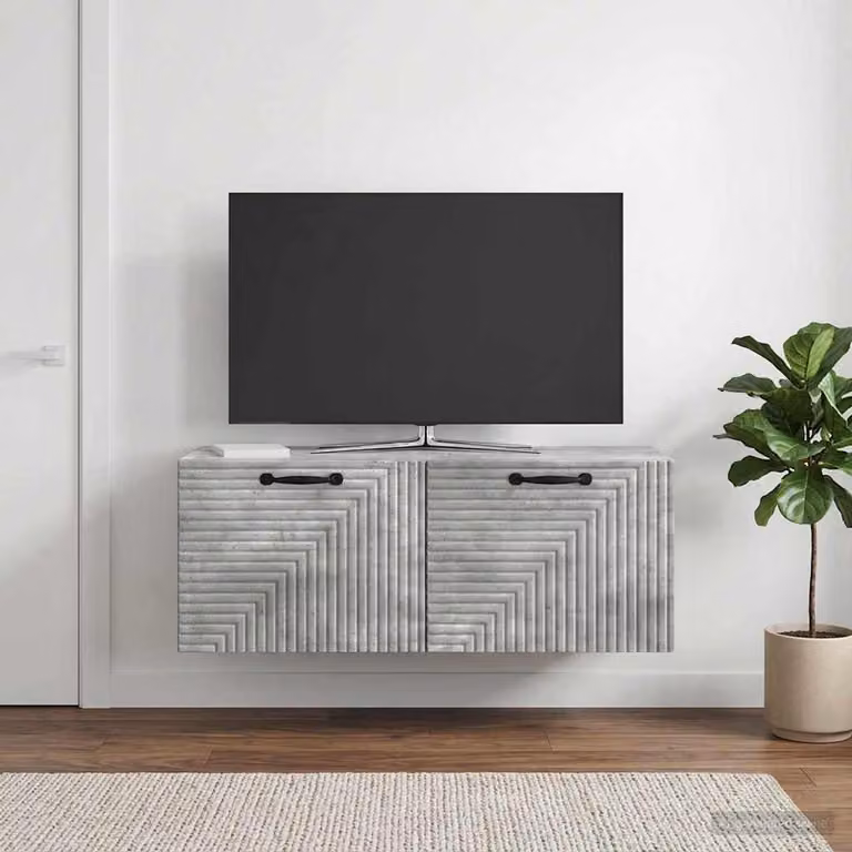 Mobile Porta TV da Muro vidaXL Moderno in MDF Grigio, L 78,5 cm x P 31 cm x H 30 cm