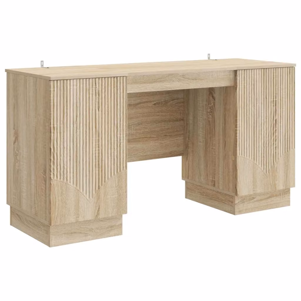 Scrivania moderna vidaXL in legno beige L: 142,5 cm, P: 50 cm, H: 75 cm – 2