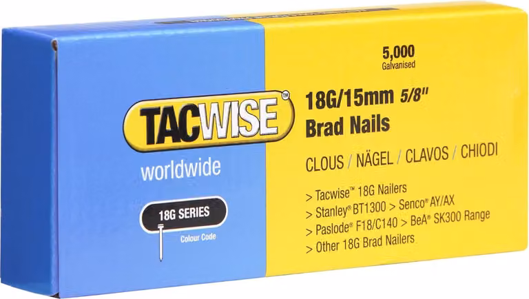 TACWISE 394 TACWISE chiodi a spillo 18G/15 mm zincati, 5.000 pezzi