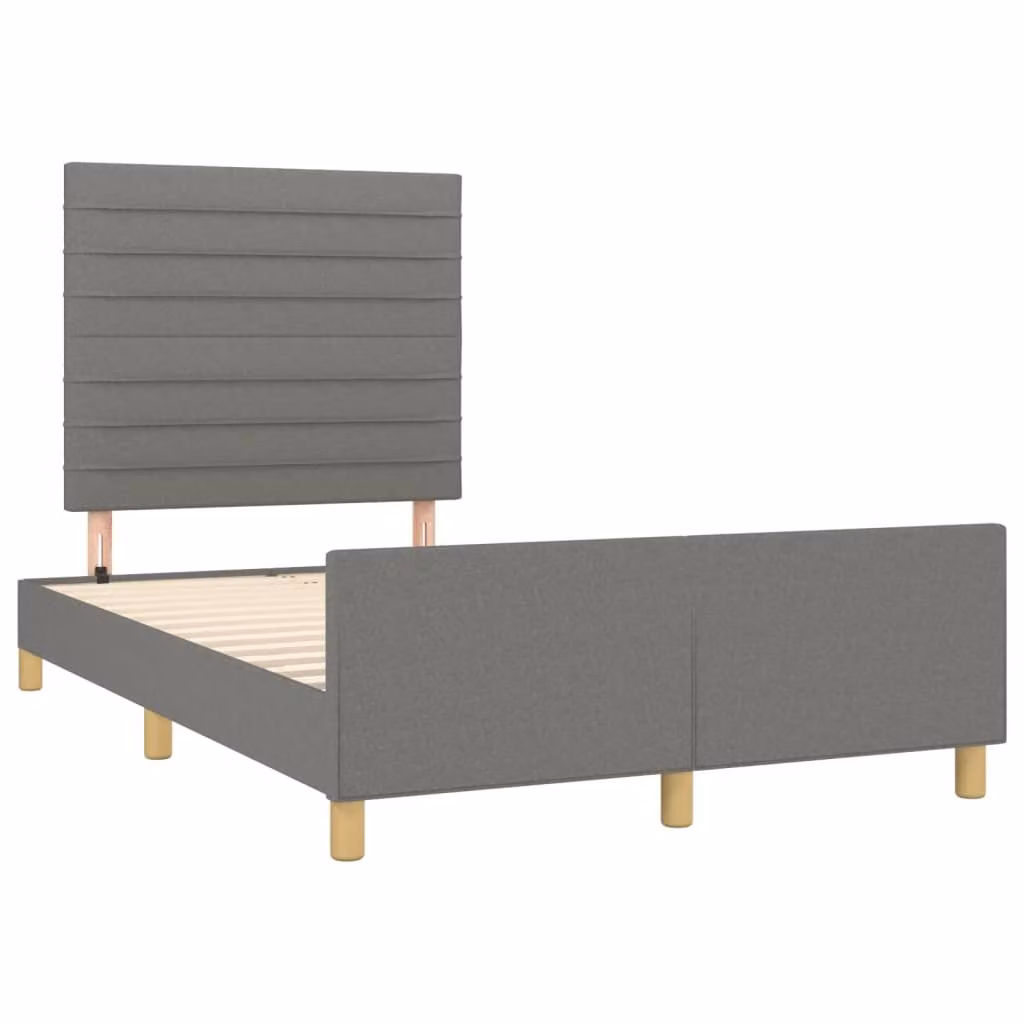 Giroletto senza Materasso Grigio Scuro 120x190 cm in Tessuto