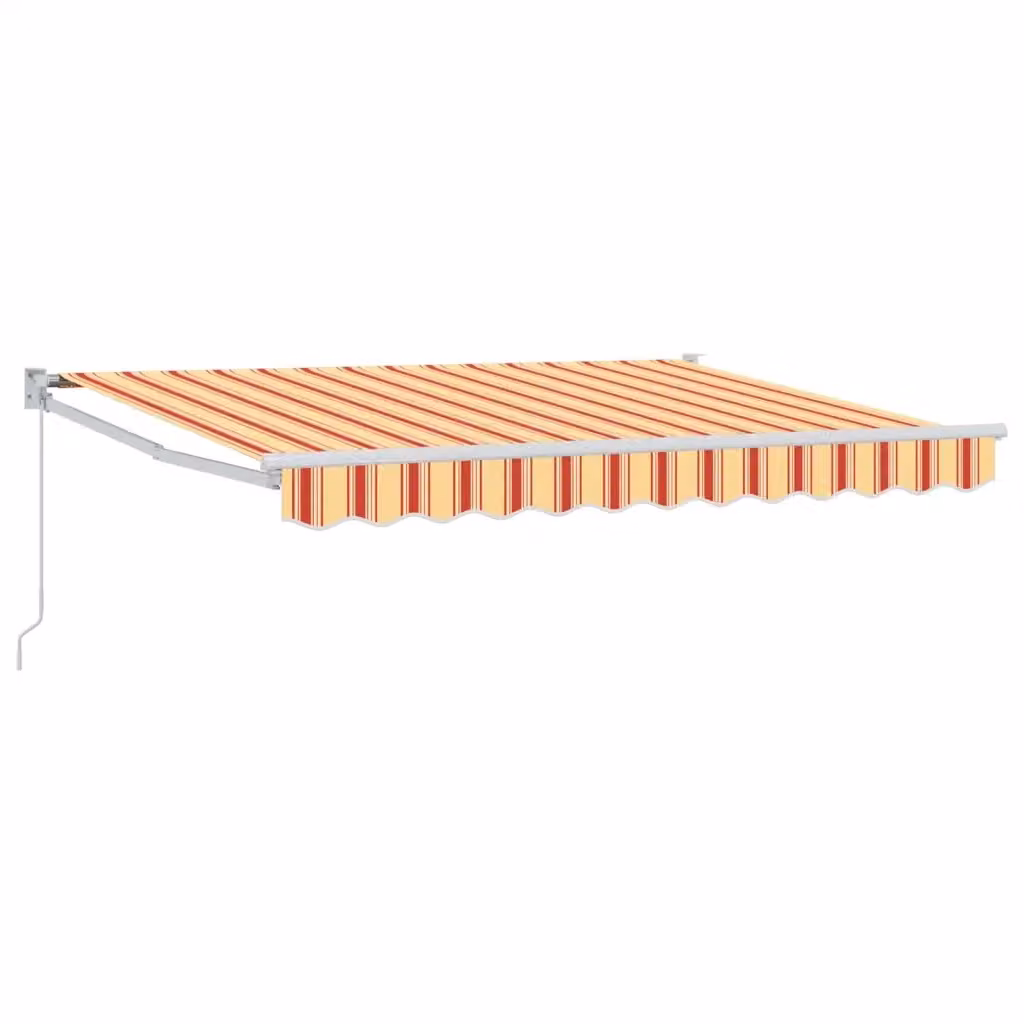 Tenda retrattile vidaXL multicolore giallo, arancione e bianco in poliestere con struttura in alluminio, L: 350 cm, P: 200 cm – 2