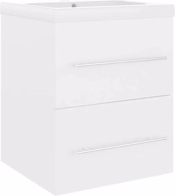 Mobile sottolavabo con lavabo integrato pratico bagno 41 x 38,5 x 48 cm in truciolato bianco 02_0055178