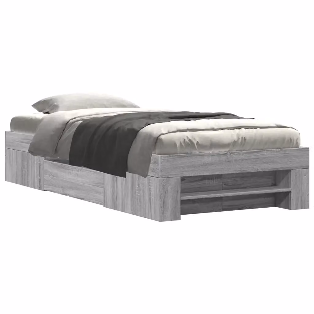 vidaXL Giroletto Grigio Sonoma in Legno Multistrato L: 78 cm, P: 193 cm, H: 33 cm – 2