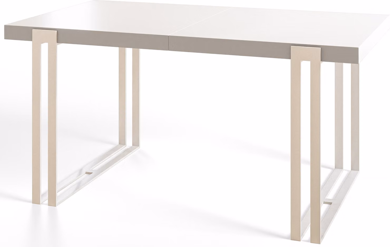 Tavolo rettangolare per sala da pranzo ROSA, dimensioni: 200X90X77 cm, colore tavolo da soggiorno: bianco, con gambe in metallo di colore bianco