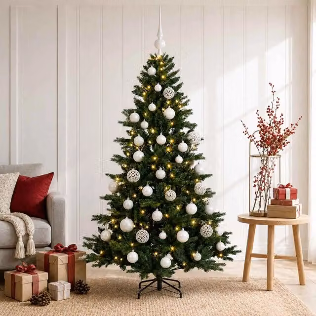 Albero di Natale artificiale con palline 150 cm 150 LED 3466056