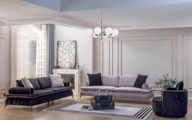 Komplette Sofas Sofagarnitur Sofa Kunstleder Schwarz 3tlg Sessel Stoff