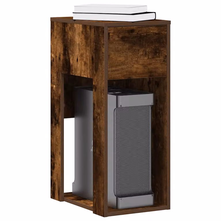 vidaXL Supporto per Computer a Torre con Cassetto in MDF Colore Marrone L: 30 cm, P: 44 cm, H: 74 cm