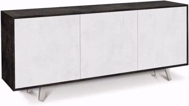 Mobile 3 Ante 177L x 41P x h74 – Finitura Nero Opaco e Bianco Opaco – Sarmog
