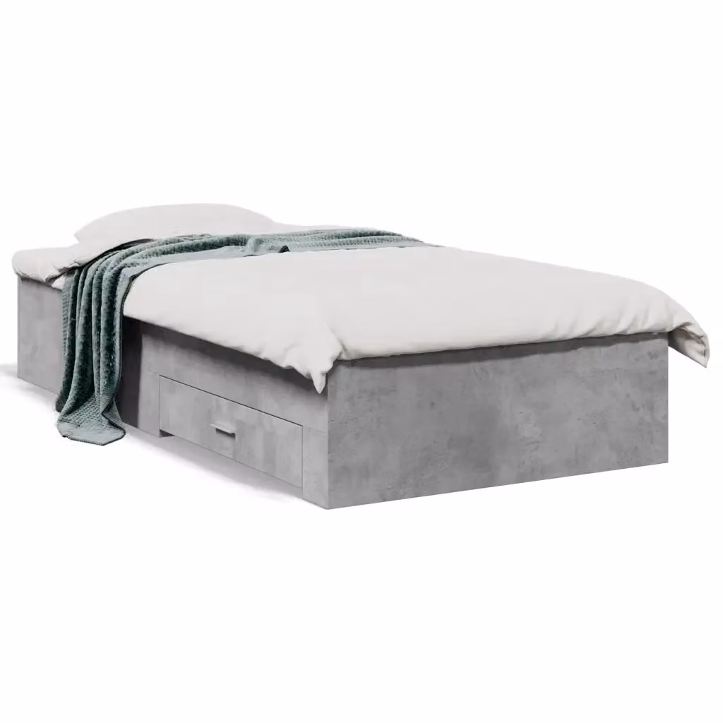 vidaXL Giroletto con Cassetti in Legno Multistrato Grigio, L/P/H: 200 x 100 x 32 cm – 2