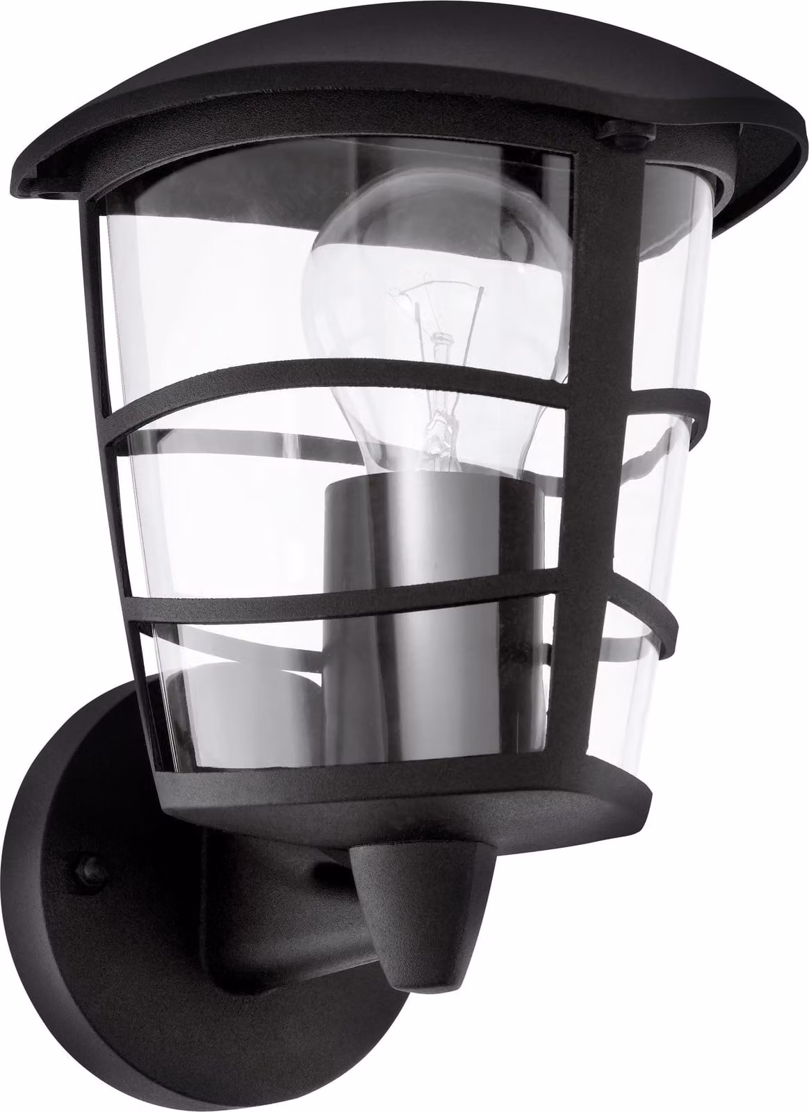 Applique Esterno Moderna Aloria Alluminio Nero Policarbonato Trasp 1 Luce E27