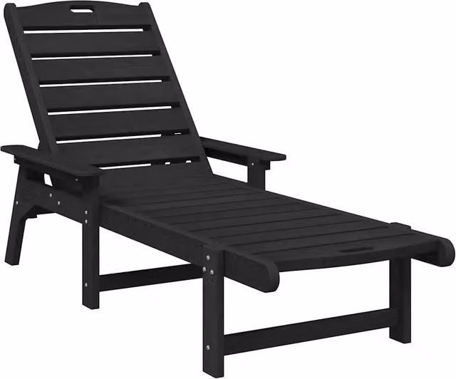 Lettino da sole Nero 195,5 x 53 x 98,5 cm HDPE CFW1228544