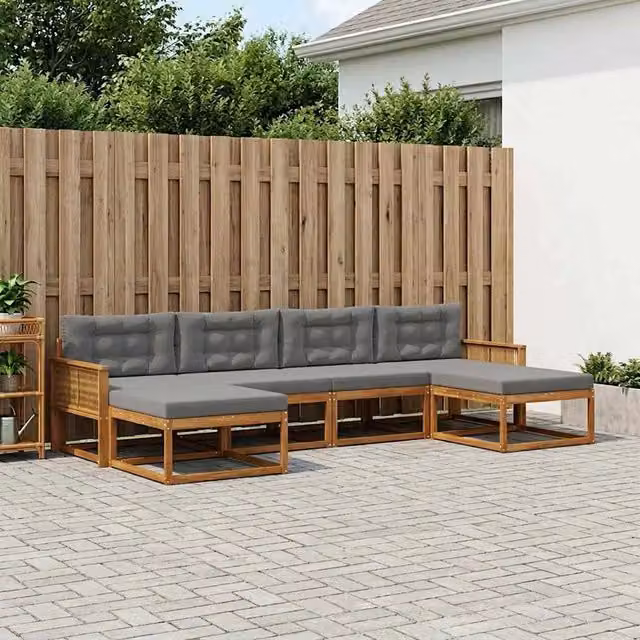 Set di divani da esterno 6 pz Naturale e Antracite 3382790
