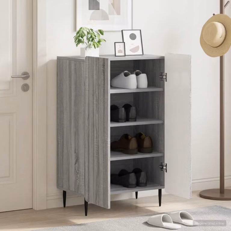 Mobile porta scarpe vidaXL ZWOLLE moderno grigio L: 59,5 cm, P: 39,5 cm, H: 91,5 cm
