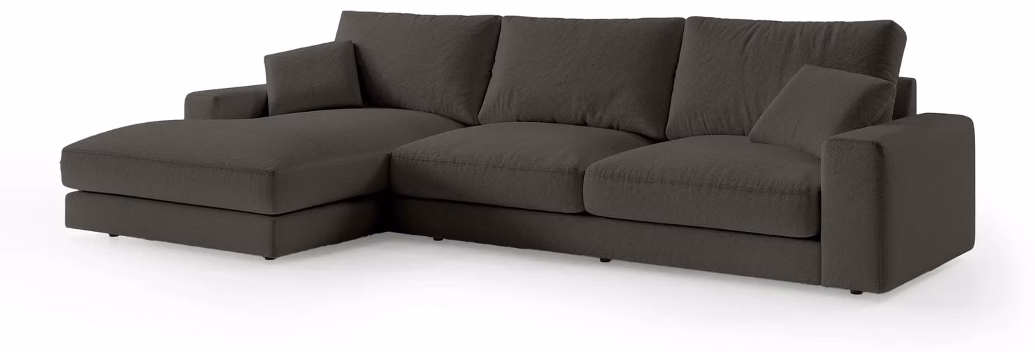 Divano angolare modello Harvesty, colore grigio basalto