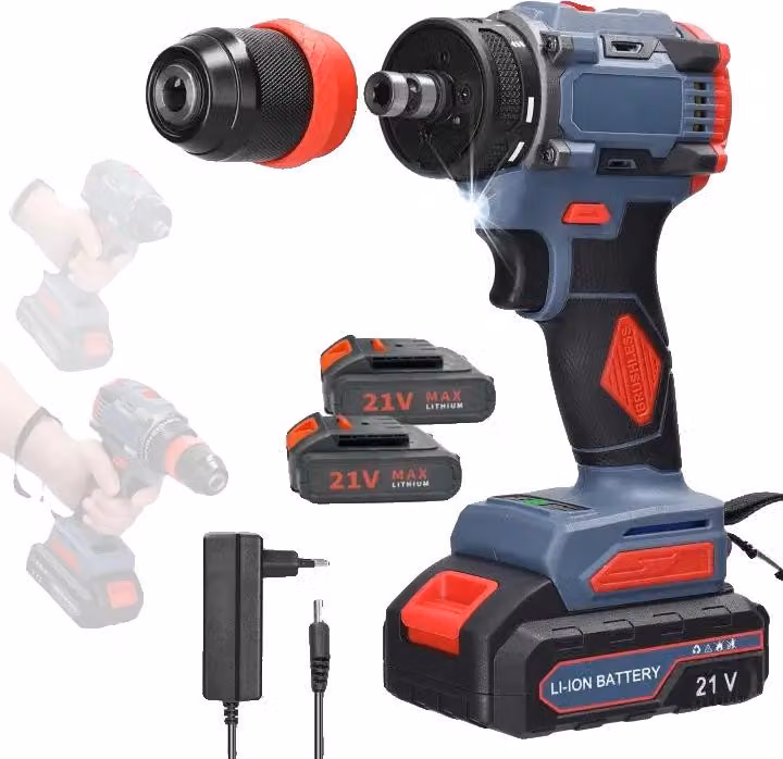 Avvitatore a batteria, motore brushless, design ergonomico, con 2 batterie