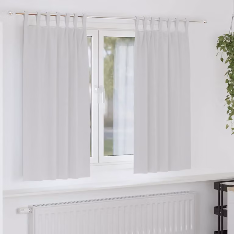 Set di 2 tende blackout vidaXL con anelli in poliestere, colore grigio, L: 175 cm x H: 140 cm