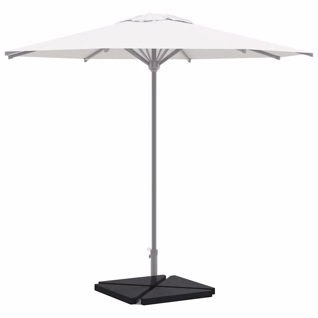 Set di 4 piastre per parasole triangolari in granito vidaXL, colore nero, 14 kg