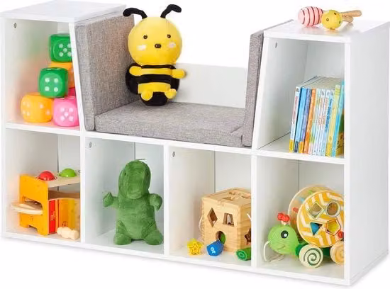 Cassettiera con cuscino - 6 cassettoni - Cassettiera per bambini 63x103x30 cm