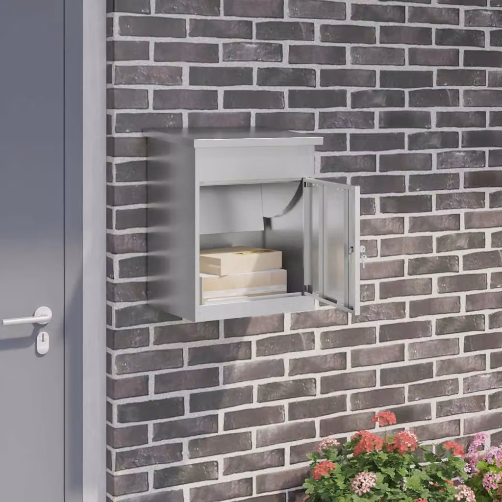 Cassetta per pacchi vidaXL in acciaio zincato Nero e Grigio L/P/H: 47,5 x 38 x 59 cm