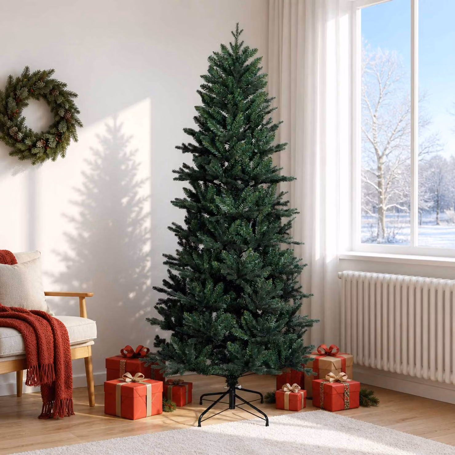 vidaXL Albero di Natale Artificiale con Rami Pieghevoli 180 cm