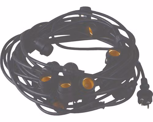 Catena luminosa a LED Kanlux 35758 IP44 15x E27 max. 10W 15m nero