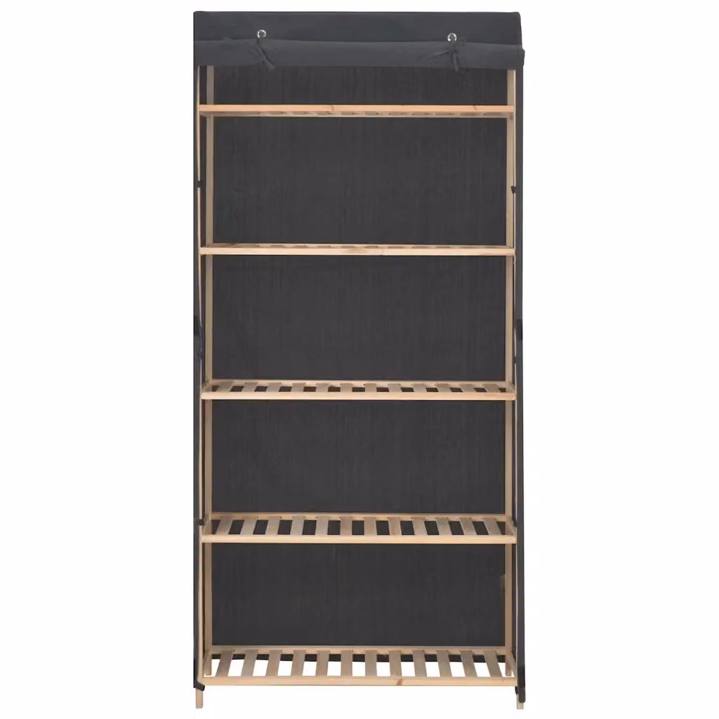 Armadio in tessuto grigio con ante a rullo e ripiani interni CFW1548687 L/P/H: 79 x 40 x 170 cm – 2