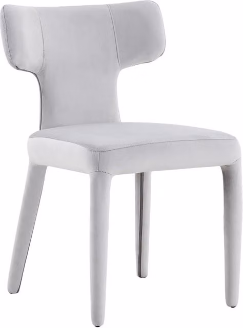 Set di 2 Sedie Moderne per Sala da Pranzo con Schienale a T, Seduta Imbottita in Tessuto e Struttura in Metallo a 4 Gambe