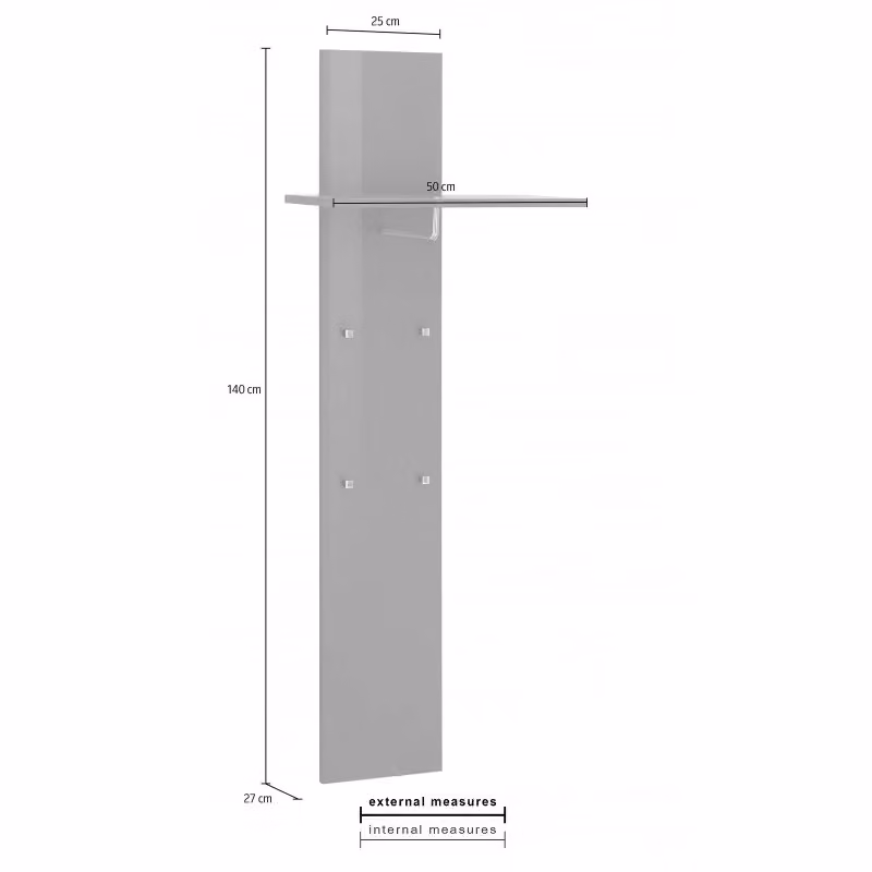 Appendiabito Magic TECNOS Web Furniture Antracite Lucido L/P/H: 50 x 27 x 147 cm – 2