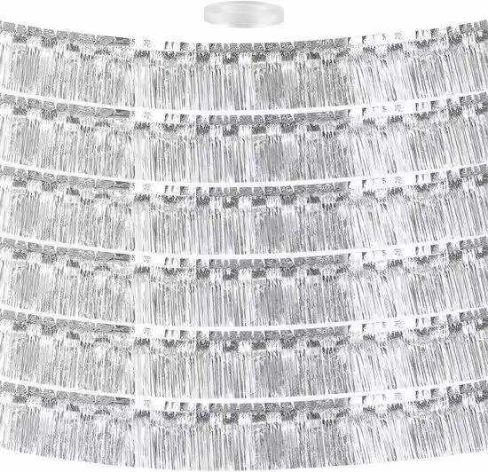 Girandola con 6 pacchetti, 30 x 300 cm, argento, metallizzato, per compleanni e matrimoni