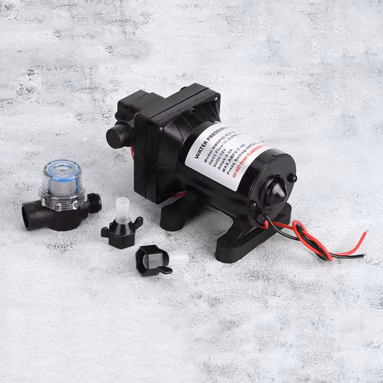 Pompa a membrana serie 42, 12 V CC, 3,0 GPM, 55 PSI, autoadescante, con bypass interno per auto, camper, nautica, barche