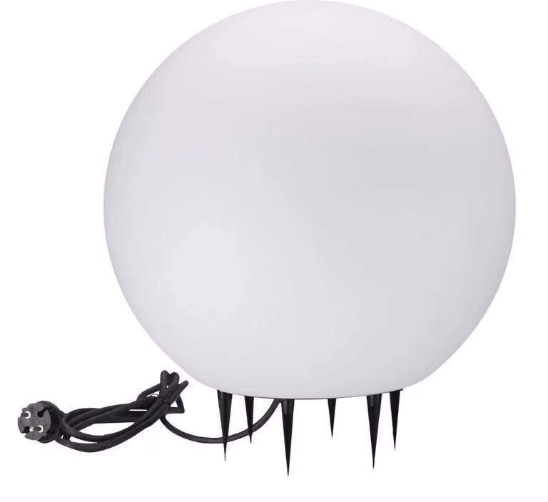 Lampada da giardino a sfera bianca Ø40 cm 1xE27 25 W IP65 ARGENTO Polux