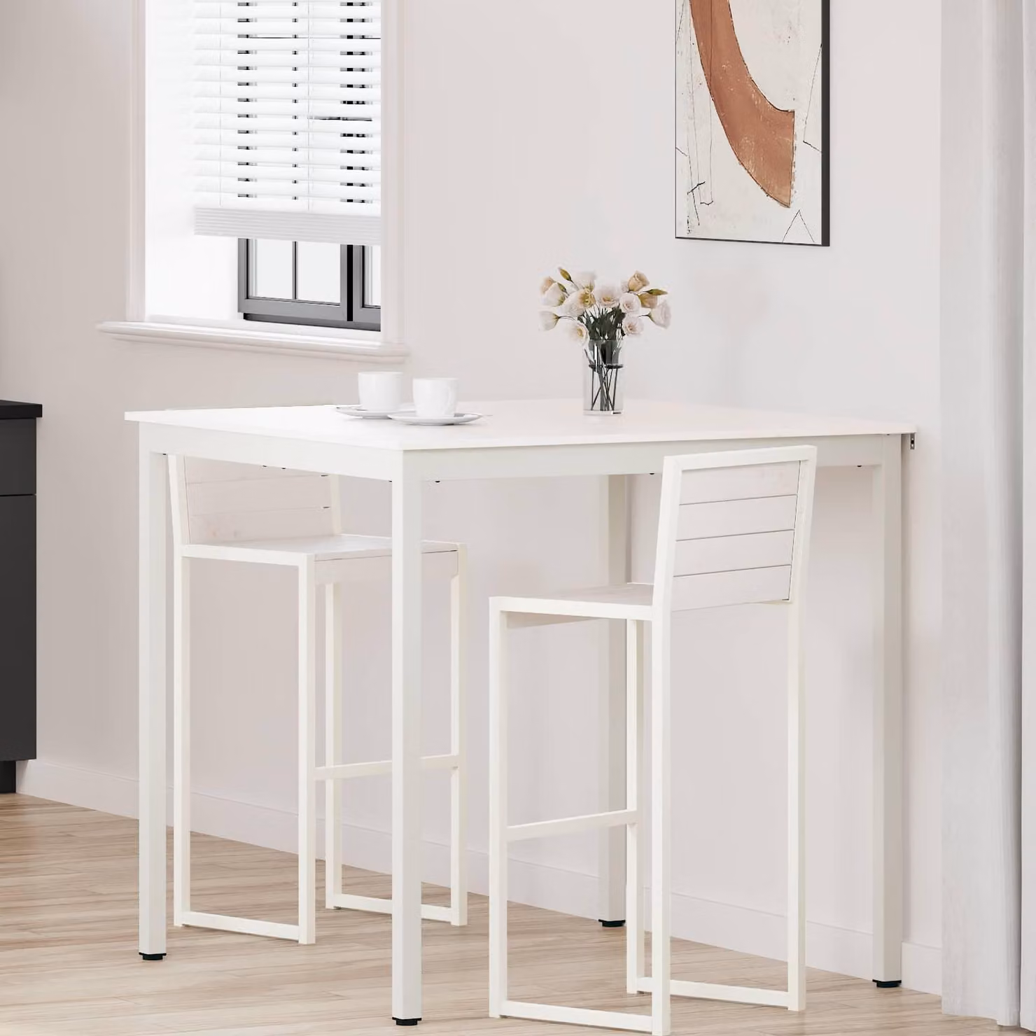 Maison Exclusive - Tavolo da bar bianco 110 x 110 x 105 cm Legno di pino massiccio