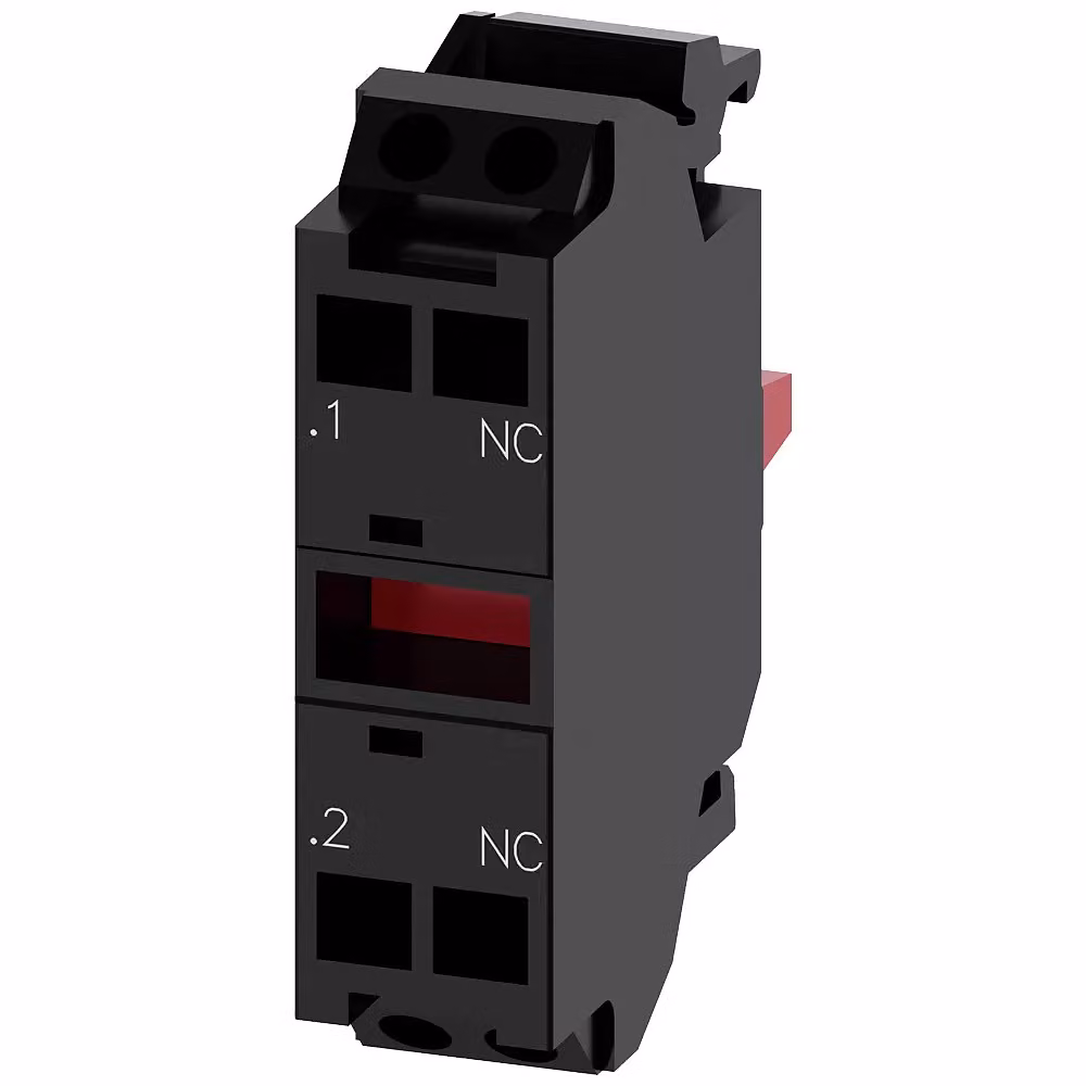 Modulo di contatto Siemens con 1 elemento di commutazione, 1 polo, contatti placcati in oro, collegamento a molla 3SU14001AA103MA0