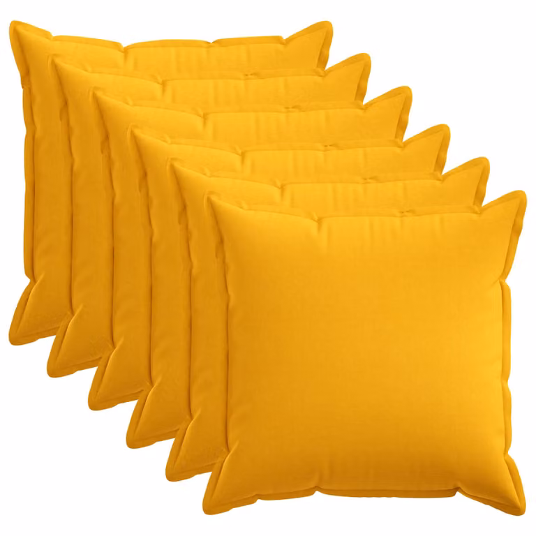 Set di 6 federe quadrate vidaXL HOUTEN Giallo Chiaro, L/P: 70 x 70 cm