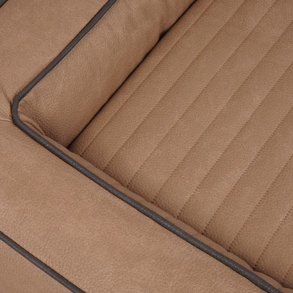 Knuffelwuff - Cuccia ortopedica per cani in ecopelle trapuntata al laser Montego 105 x 80 cm, color cammello