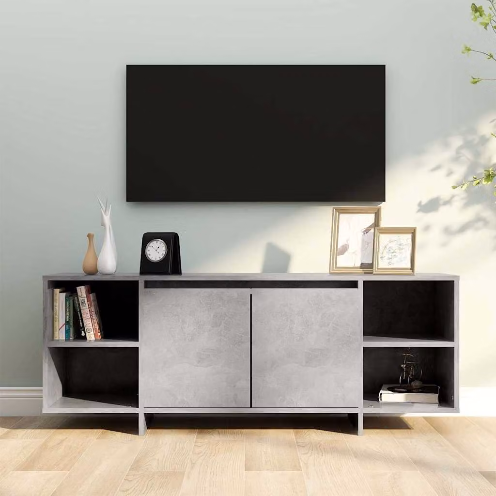 Mobile TV vidaXL moderno Grigio Cemento in legno e MDF L/P/H: 130 x 35 x 50 cm