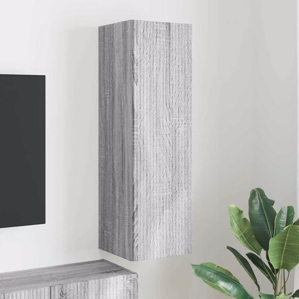Mobile TV da parete vidaXL moderno in MDF Grigio, L/P/H: 30 x 31 x 100 cm