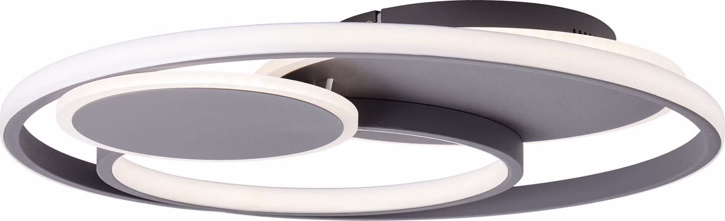 BRILLANTE plafoniera LED moderna grigio scuro Runda | dimmerabile tramite telecomando | luce notturna | metallo/silicone | max. 50 watt 5200 lumen 3000-6500 Kelvin | Ø50cm