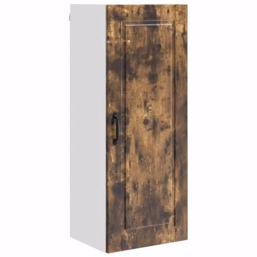 Helloshop26 Armadietto da cucina da parete moderno con ripiani 40 x 31 x 100 cm Conservazione pratica stile contemporaneo in legno di ingegneria rovere fumè 02_0054460