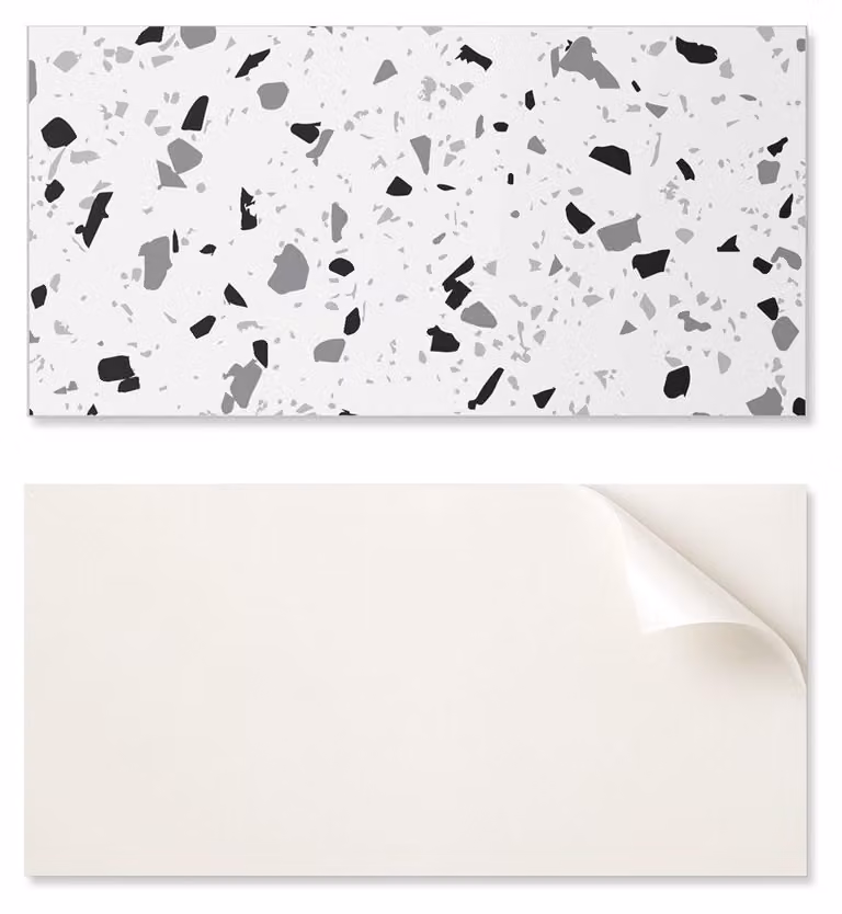 Pannello adesivo in PVC per parete della sala da pranzo, con motivo grafico, dimensioni 120 x 60 cm, design astratto con effetto pietra
