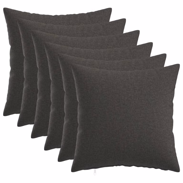Set di 6 federe vidaXL HEERLEN grigio antracite in tessuto, L 45 x P 45 cm