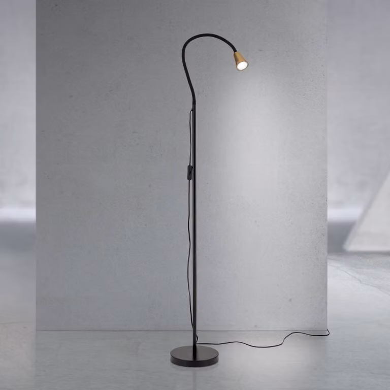 ORION Lampada da terra Dotty, Ottone / Oro, Soggiorno / Sala da pranzo, Metallo, Moderno, Lampada da terra