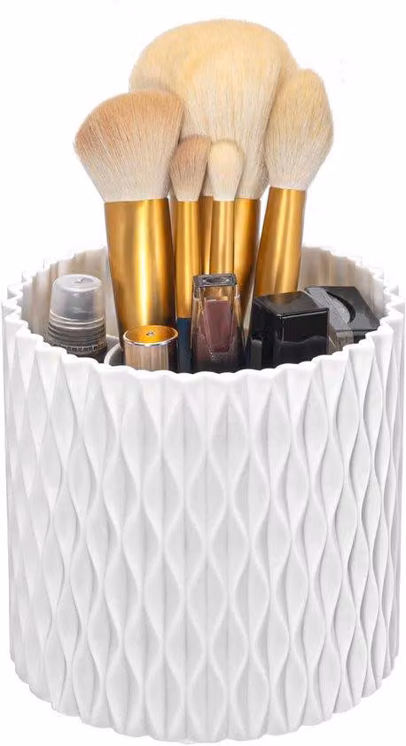 Organizer girevole per toeletta - Organizer per toeletta girevole a 360 gradi - Ideale per scrivanie, camere da letto e bagni - 12x12x12 cm - Organizer per toeletta in plastica