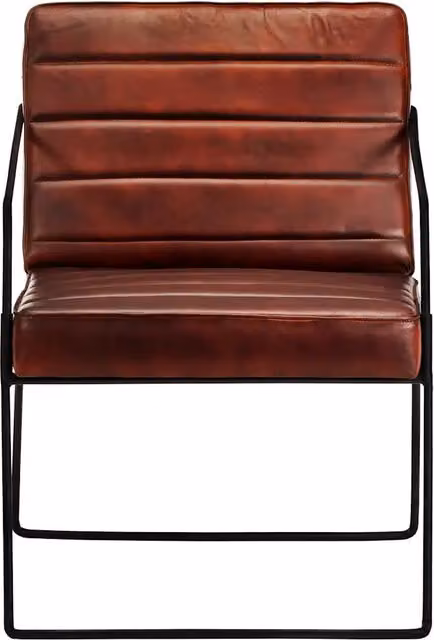 Poltrona-Divano Sedia-Poltroncina Marrone Scuro in Vera Pelle