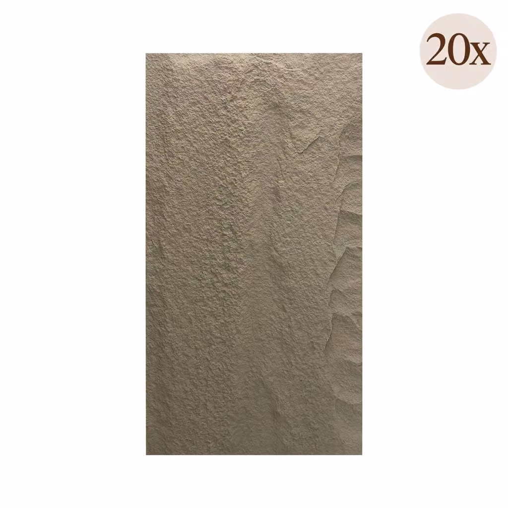 Set da 20 Pannelli Decorativi Roncade Effetto Pietra Grigio, L: 60 cm, P: 3 cm – 2
