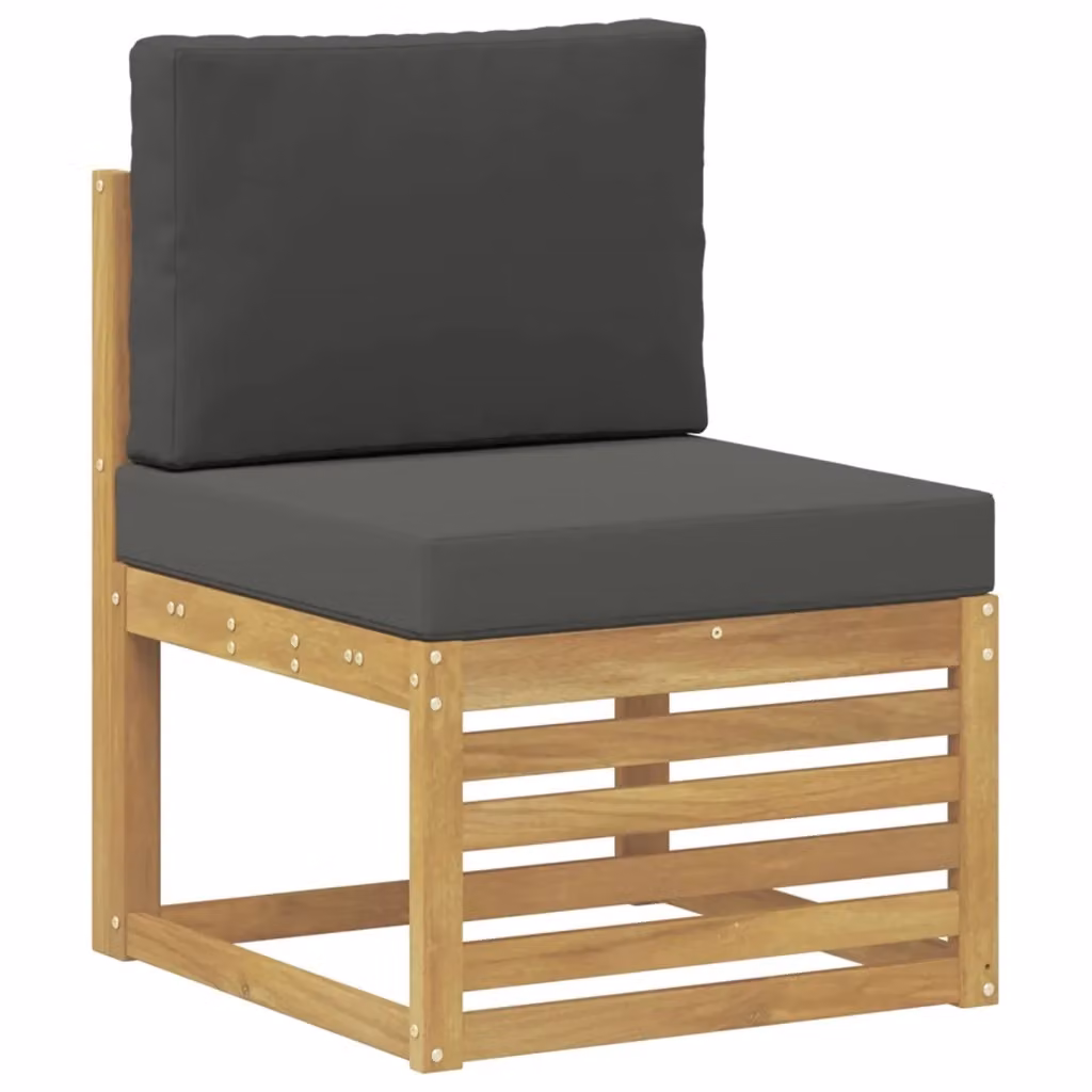 Divano centrale componibile da esterno DESIGN IN in legno di acacia massello con cuscini inclusi e tessuto resistente ai raggi UV – 2