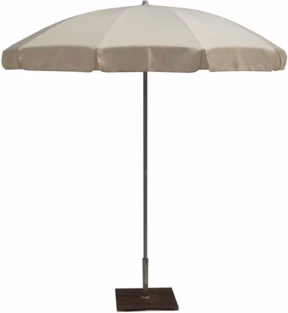 Ombrellone da giardino Maffei in acciaio e poliestere colore beige con diametro 2,4 m e palo centrale in acciaio da 33 mm