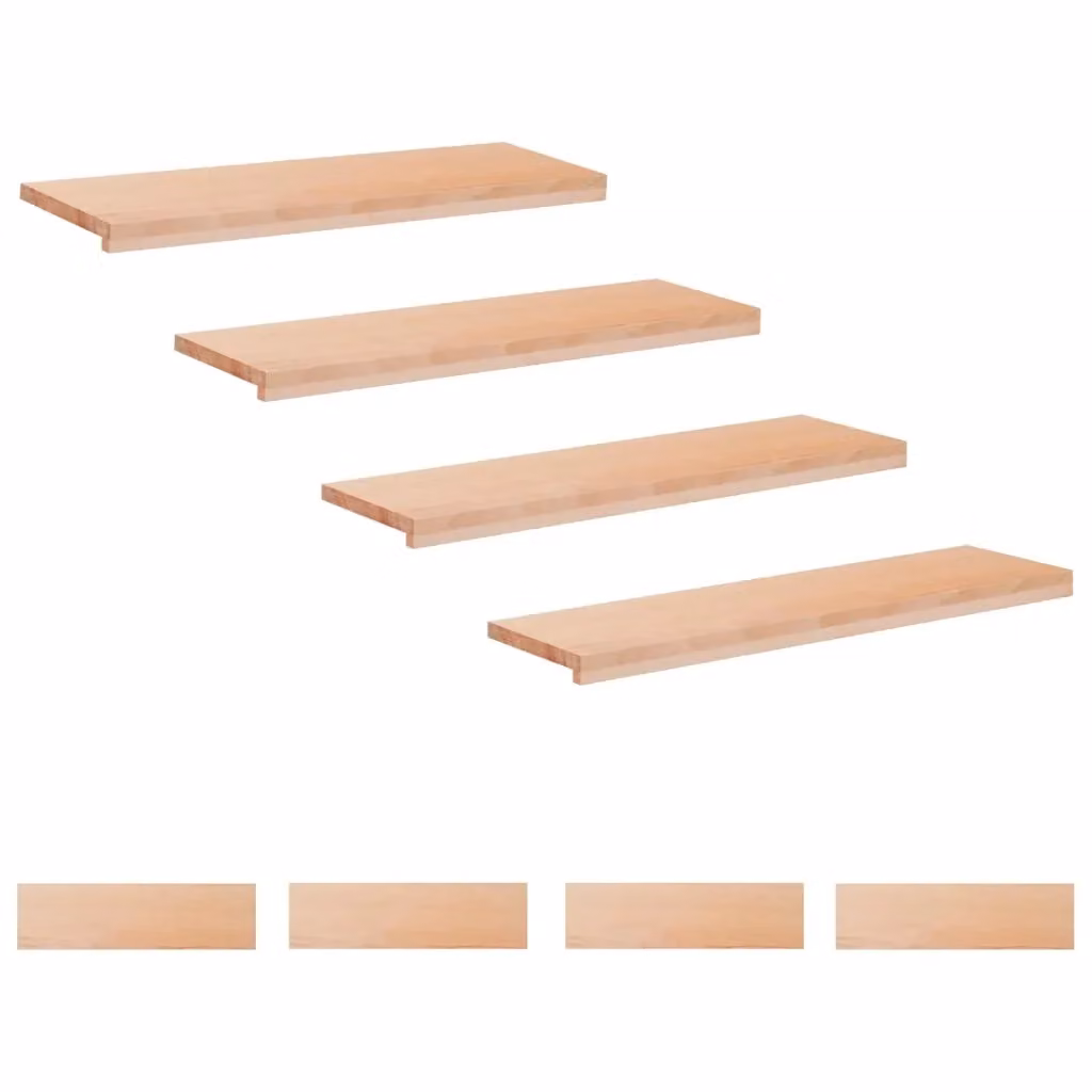 Set di 8 tappeti per scale vidaXL in legno, colori beige e marrone, L: 90 cm, P: 25 cm, H: 2 cm – 2