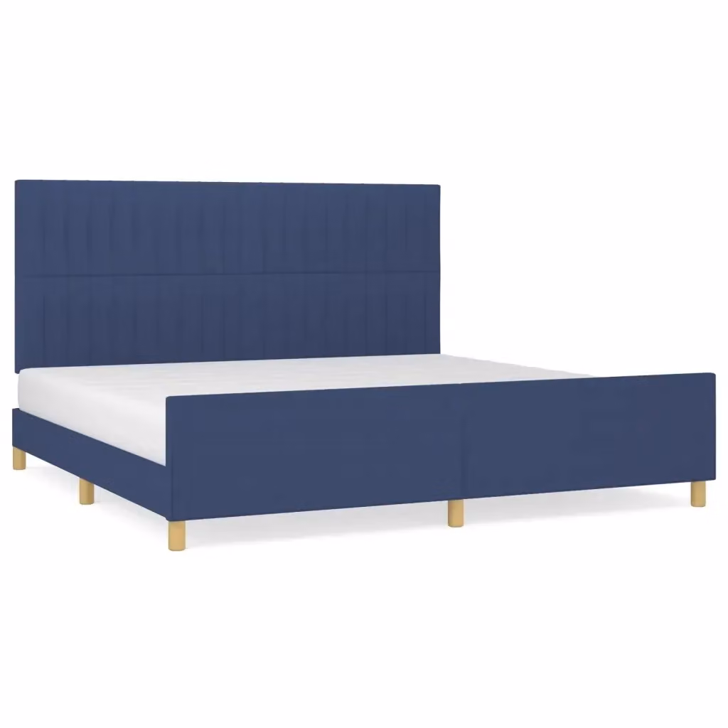 Giroletto senza materasso vidaXL in tessuto blu con struttura in legno di larice L/P/H: 200 x 200 x 128 cm – 2