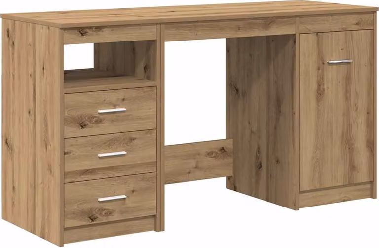 Scrivania con armadietto in Legno Multistrato Rovere Artigianale
